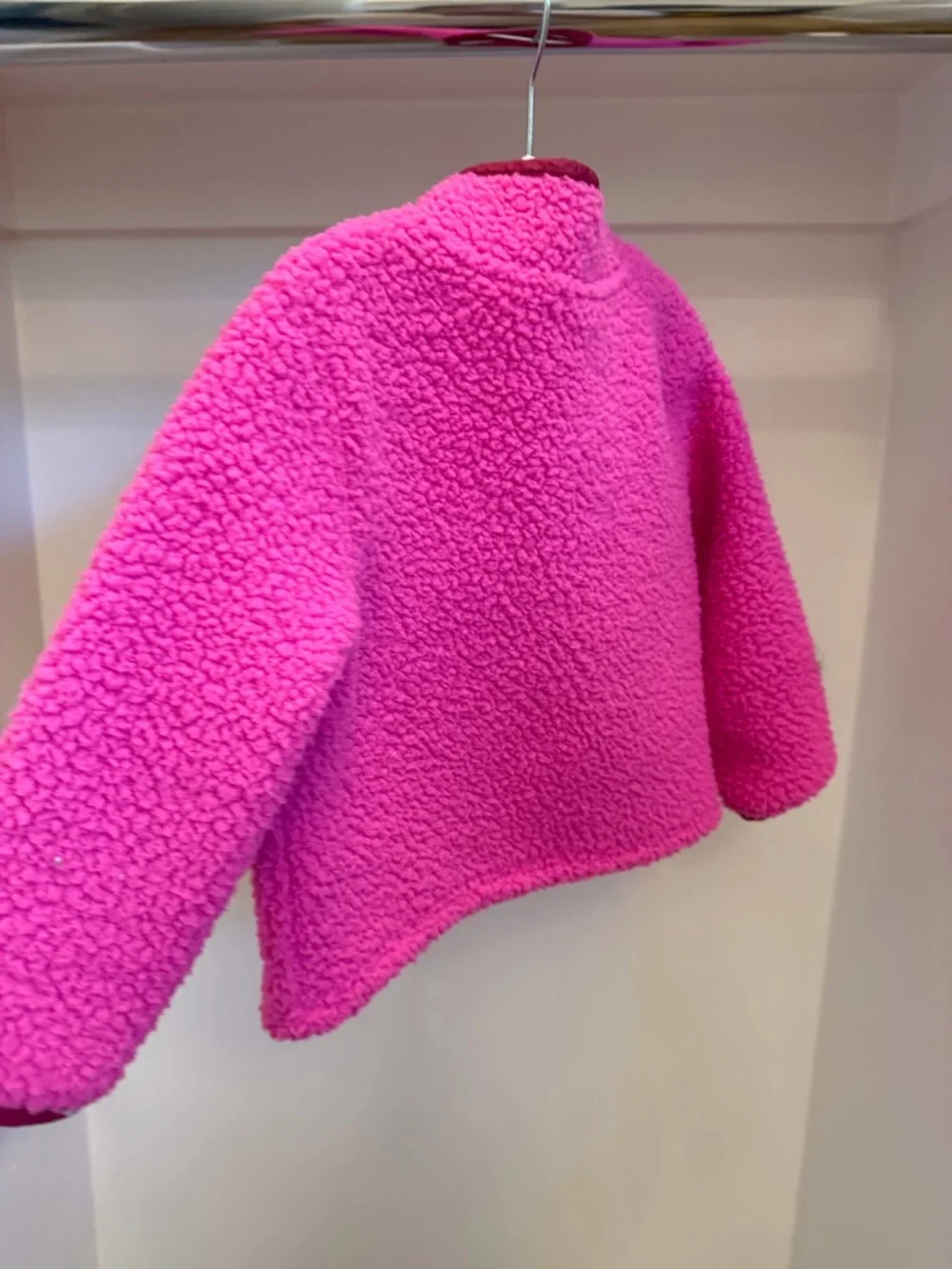 GAP Baby Pink Sherpa Snap Pullover 2T - Picture 3 of 5